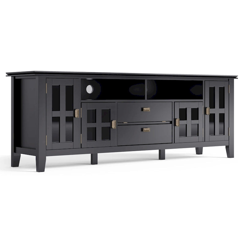 72" Solid Wood TV Stand for TVs up to 80 inch, Extra Wide Media Console with Storage