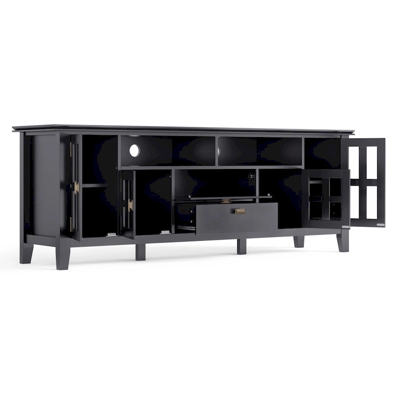 72" Solid Wood TV Stand for TVs up to 80 inch, Extra Wide Media Console with Storage