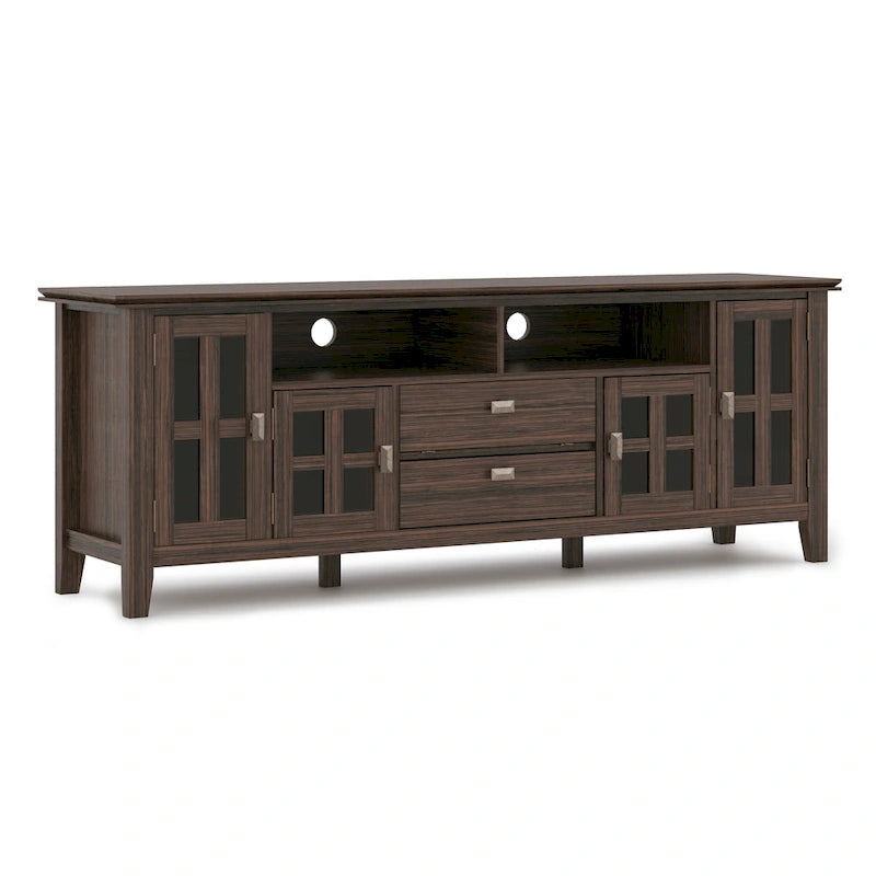 72" Solid Wood TV Stand for TVs up to 80 inch, Extra Wide Media Console with Storage