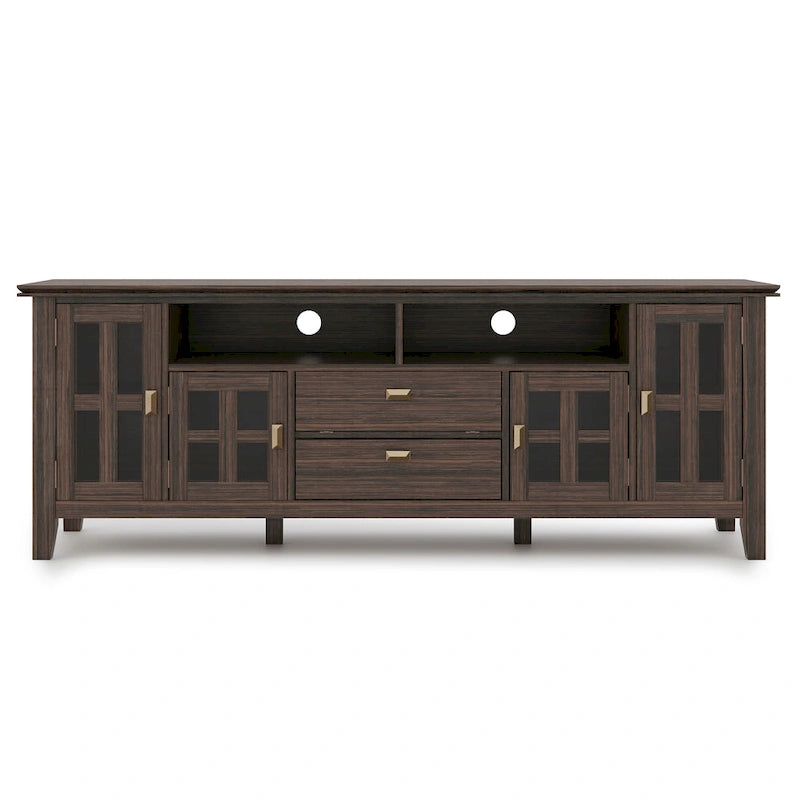 72" Solid Wood TV Stand for TVs up to 80 inch, Extra Wide Media Console with Storage