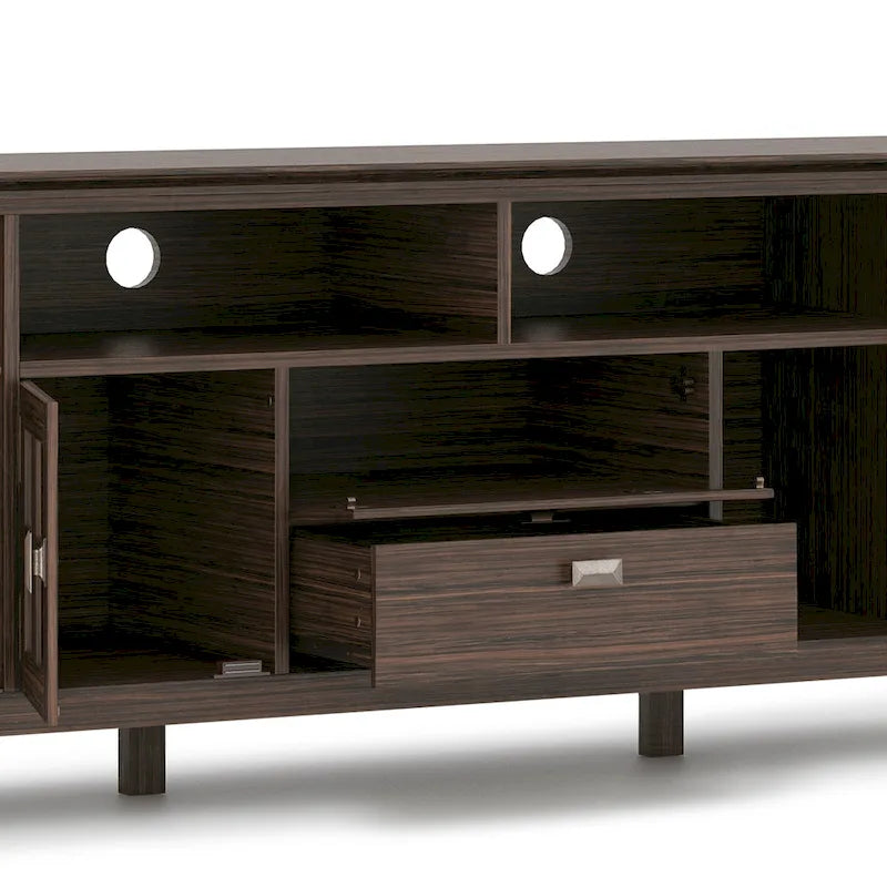72" Solid Wood TV Stand for TVs up to 80 inch, Extra Wide Media Console with Storage