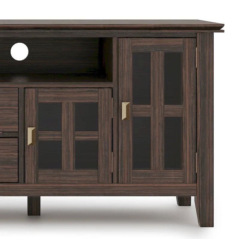 72" Solid Wood TV Stand for TVs up to 80 inch, Extra Wide Media Console with Storage