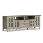 72" Solid Wood TV Stand for TVs up to 80 inch, Extra Wide Media Console with Storage