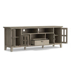 72" Solid Wood TV Stand for TVs up to 80 inch, Extra Wide Media Console with Storage