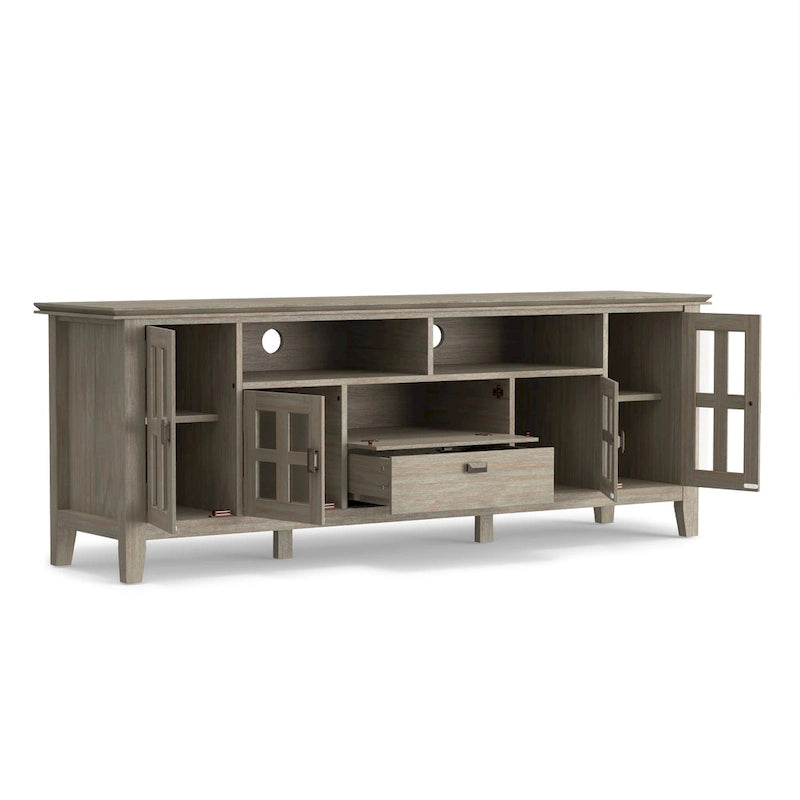 72" Solid Wood TV Stand for TVs up to 80 inch, Extra Wide Media Console with Storage