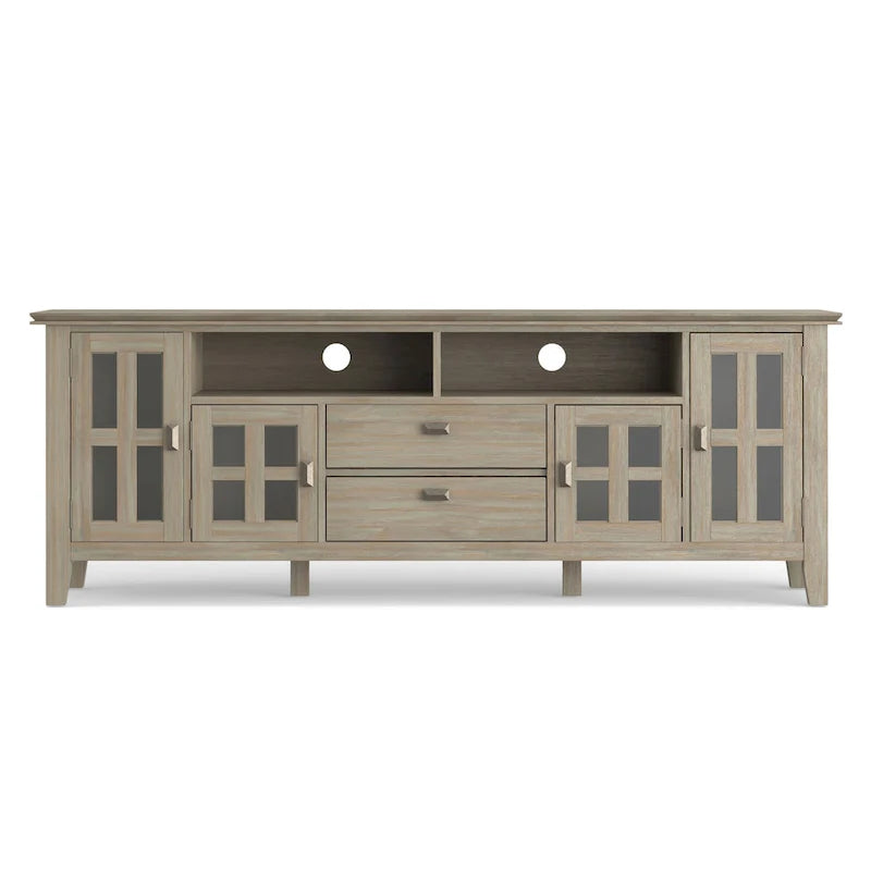 72" Solid Wood TV Stand for TVs up to 80 inch, Extra Wide Media Console with Storage