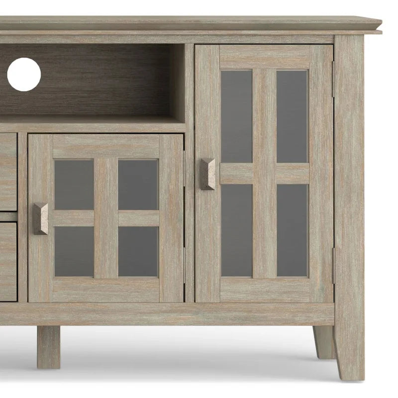72" Solid Wood TV Stand for TVs up to 80 inch, Extra Wide Media Console with Storage