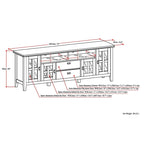 72" Solid Wood TV Stand for TVs up to 80 inch, Extra Wide Media Console with Storage