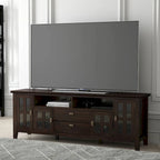 72" Solid Wood TV Stand for TVs up to 80 inch, Extra Wide Media Console with Storage