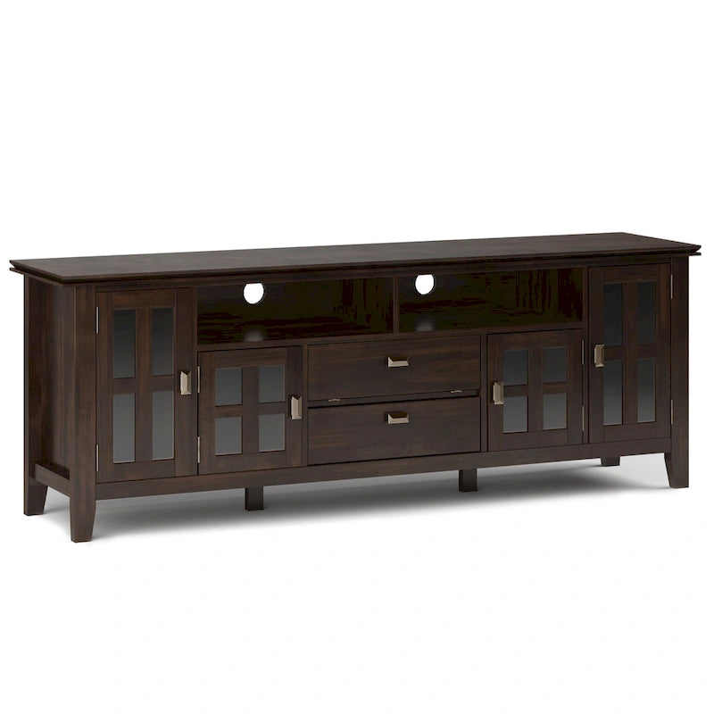 72" Solid Wood TV Stand for TVs up to 80 inch, Extra Wide Media Console with Storage