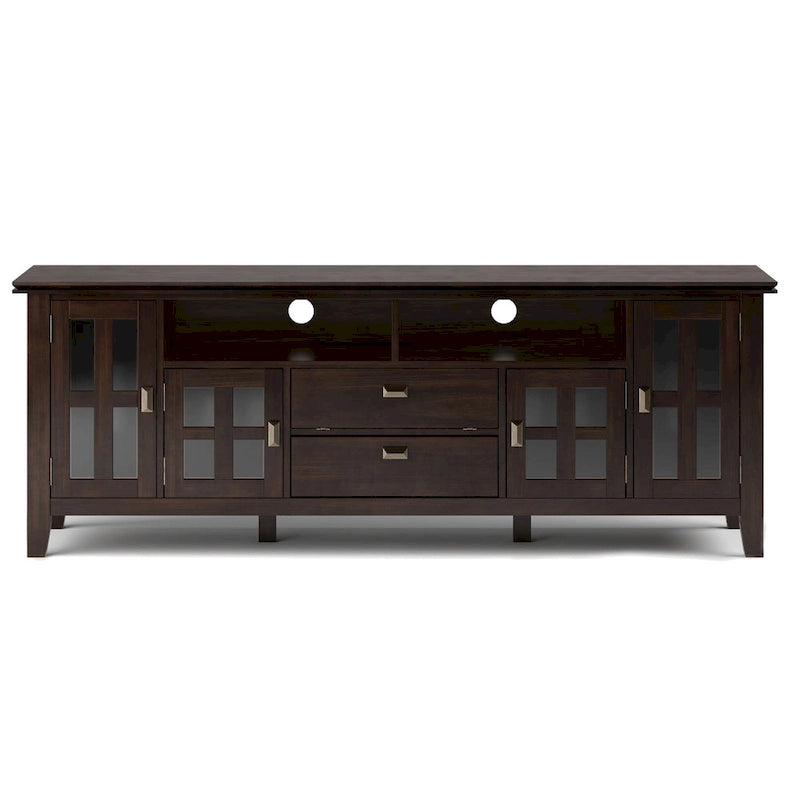72" Solid Wood TV Stand for TVs up to 80 inch, Extra Wide Media Console with Storage