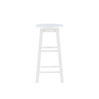 Backless Counter Height Stool, Solid Rubberwood, 24" Seat, 250 lb Capacity, Natural/Greywash/White