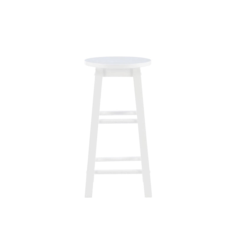 Backless Counter Height Stool, Solid Rubberwood, 24" Seat, 250 lb Capacity, Natural/Greywash/White