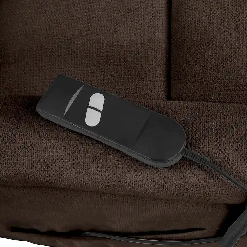 Brown Chenille Power Lift Recliner Chair with Remote, 300 lbs Capacity, Pocketed Coil Springs