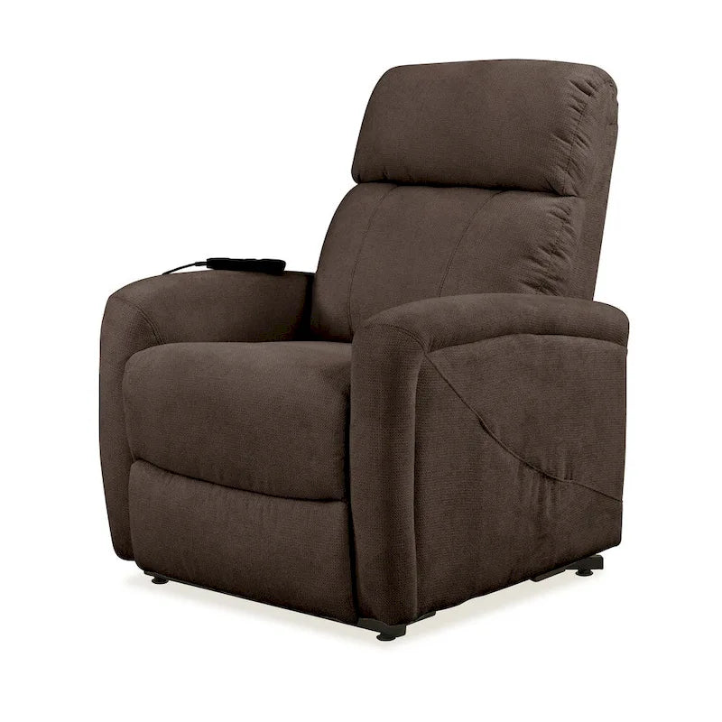 Brown Chenille Power Lift Recliner Chair with Remote, 300 lbs Capacity, Pocketed Coil Springs