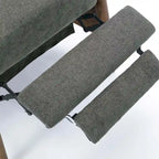 Mid-Century Push Back Recliner Chair with Wood Arms, Charcoal Polyester Fabric, 330 lb Capacity