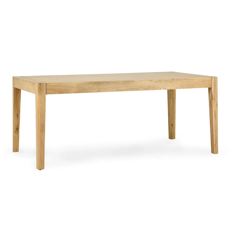 72" Oak Wood Dining Table Natural Brown Antique Finish Seats 6 Tapered Legs