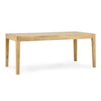 72" Oak Wood Dining Table Natural Brown Antique Finish Seats 6 Tapered Legs