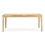 72" Oak Wood Dining Table Natural Brown Antique Finish Seats 6 Tapered Legs