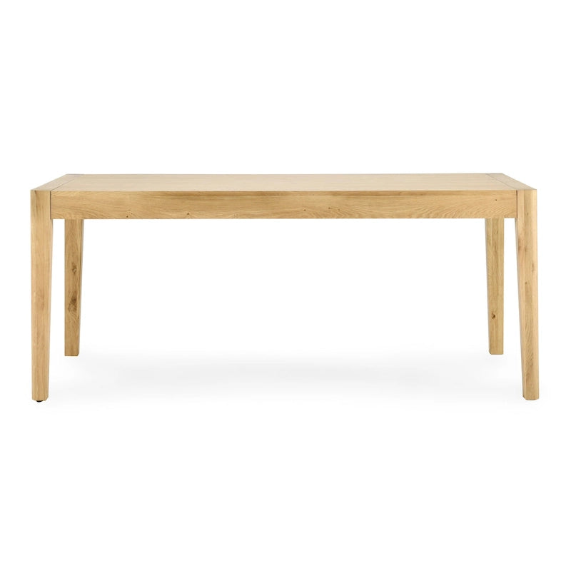72" Oak Wood Dining Table Natural Brown Antique Finish Seats 6 Tapered Legs