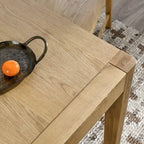 72" Oak Wood Dining Table Natural Brown Antique Finish Seats 6 Tapered Legs