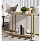 Narrow Side Tables Set of 2 - Solid Wood, Distressed Oak Finish, Living Room & Entryway