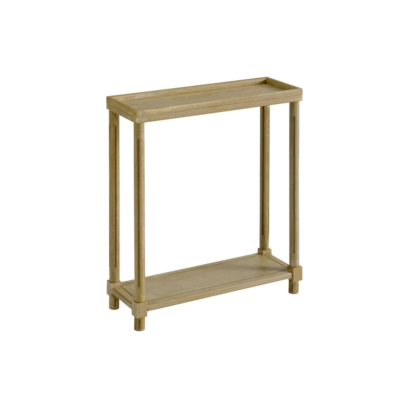 Narrow Side Tables Set of 2 - Solid Wood, Distressed Oak Finish, Living Room & Entryway