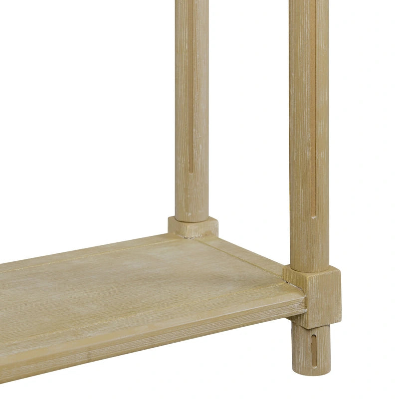 Narrow Side Tables Set of 2 - Solid Wood, Distressed Oak Finish, Living Room & Entryway
