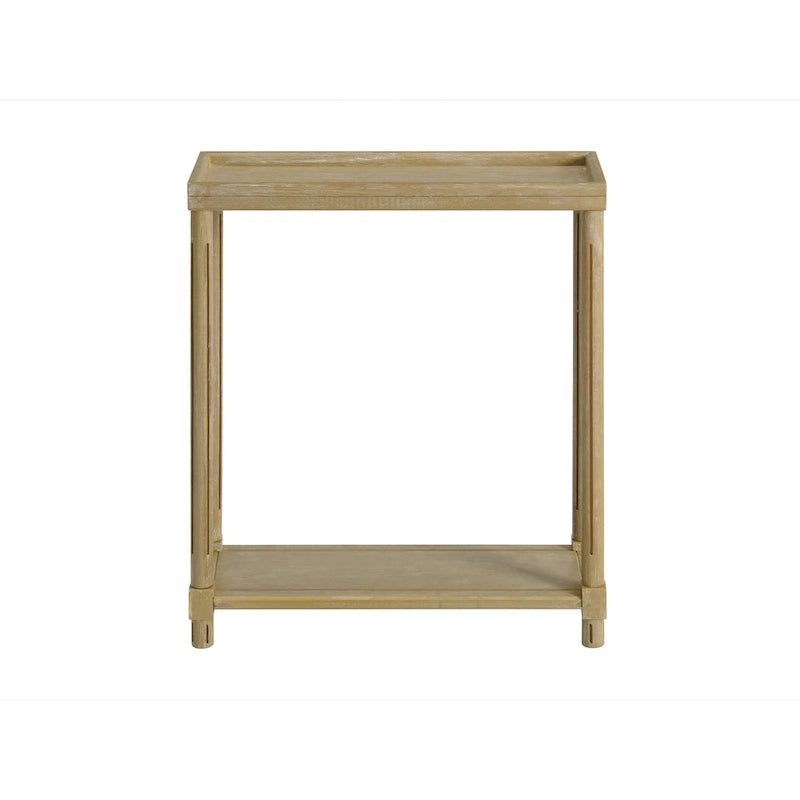 Narrow Side Tables Set of 2 - Solid Wood, Distressed Oak Finish, Living Room & Entryway