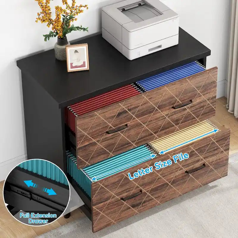2-Drawer Lateral File Cabinet, Letter Size, Home Office Storage