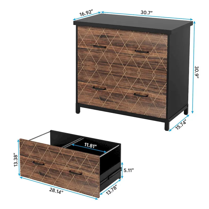 2-Drawer Lateral File Cabinet, Letter Size, Home Office Storage
