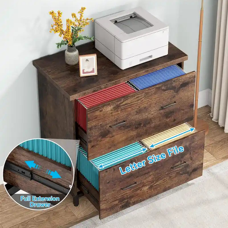 2-Drawer Lateral File Cabinet, Letter Size, Home Office Storage