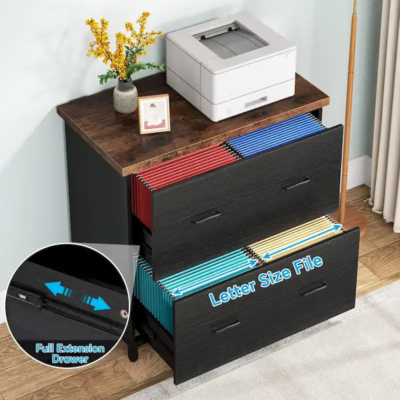 2-Drawer Lateral File Cabinet, Letter Size, Home Office Storage