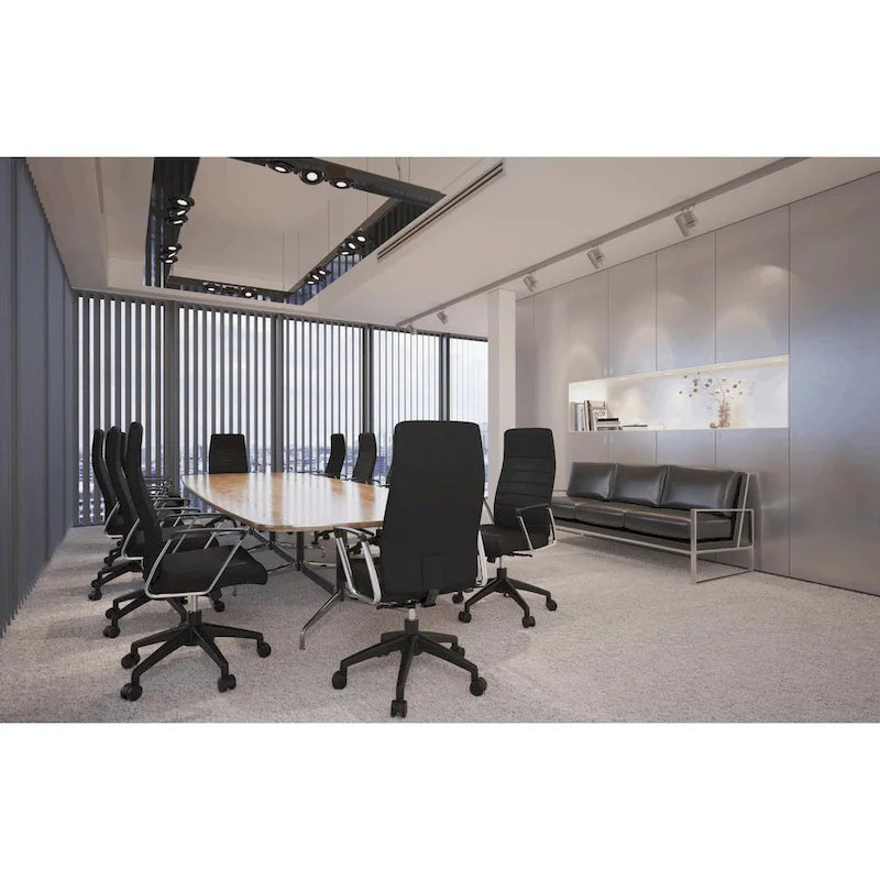 High-Back Leather Office Chair with Adjustable Height, Swivel & Tilt Lock, 5-Wheel Casters