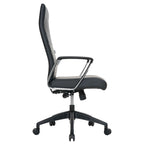 High-Back Leather Office Chair with Adjustable Height, Swivel & Tilt Lock, 5-Wheel Casters