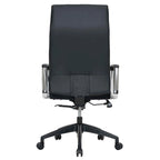 High-Back Leather Office Chair with Adjustable Height, Swivel & Tilt Lock, 5-Wheel Casters