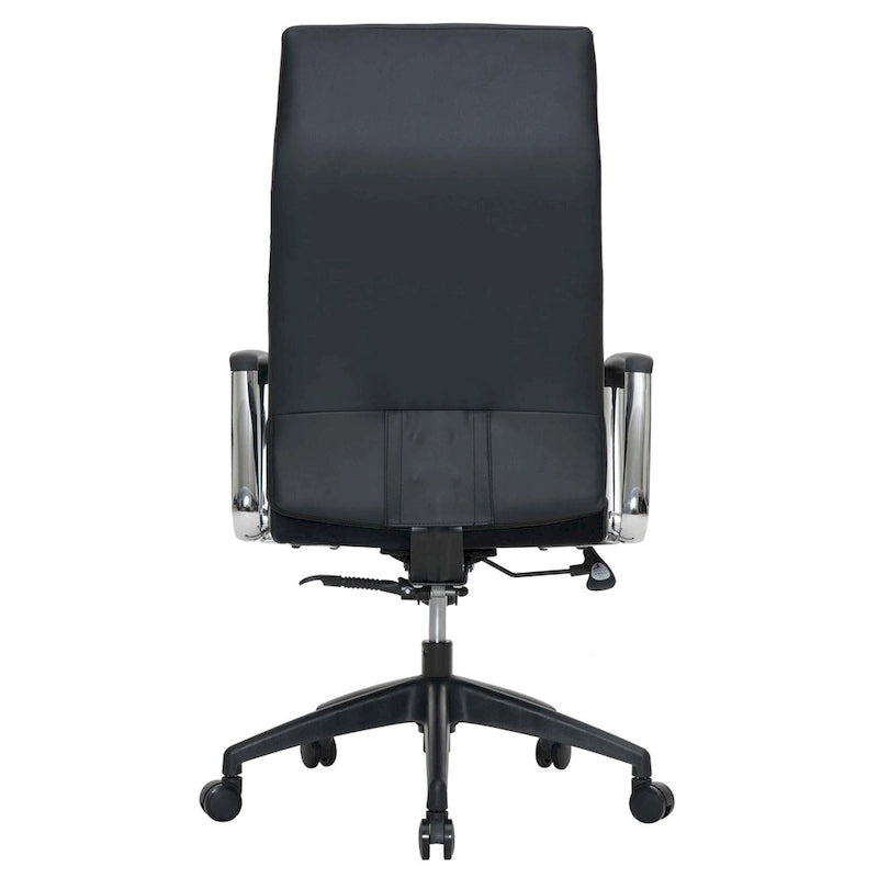 High-Back Leather Office Chair with Adjustable Height, Swivel & Tilt Lock, 5-Wheel Casters