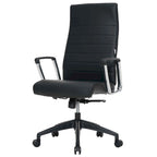 High-Back Leather Office Chair with Adjustable Height, Swivel & Tilt Lock, 5-Wheel Casters