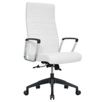 High-Back Leather Office Chair with Adjustable Height, Swivel & Tilt Lock, 5-Wheel Casters