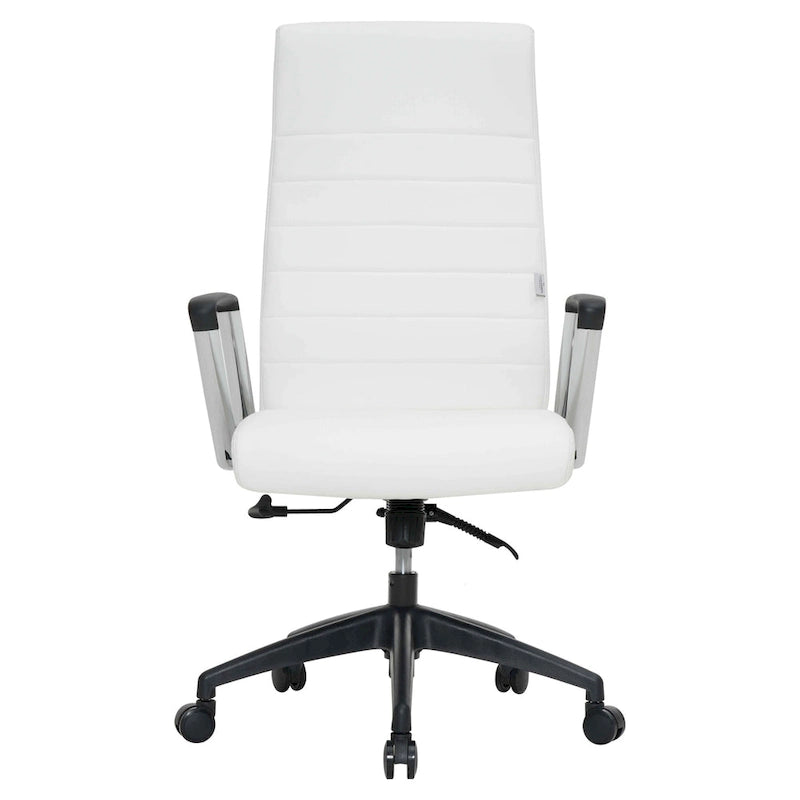 High-Back Leather Office Chair with Adjustable Height, Swivel & Tilt Lock, 5-Wheel Casters