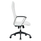 High-Back Leather Office Chair with Adjustable Height, Swivel & Tilt Lock, 5-Wheel Casters