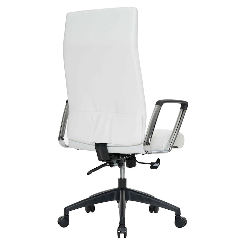 High-Back Leather Office Chair with Adjustable Height, Swivel & Tilt Lock, 5-Wheel Casters