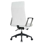 High-Back Leather Office Chair with Adjustable Height, Swivel & Tilt Lock, 5-Wheel Casters