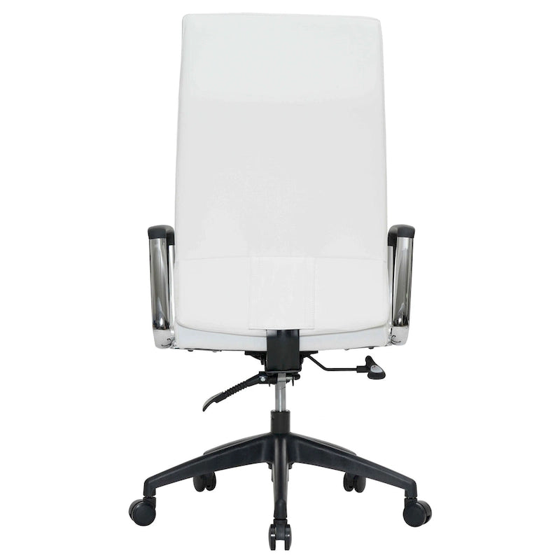 High-Back Leather Office Chair with Adjustable Height, Swivel & Tilt Lock, 5-Wheel Casters