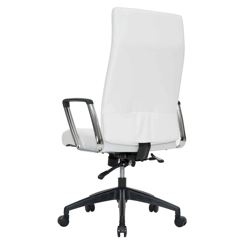 High-Back Leather Office Chair with Adjustable Height, Swivel & Tilt Lock, 5-Wheel Casters