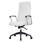 High-Back Leather Office Chair with Adjustable Height, Swivel & Tilt Lock, 5-Wheel Casters