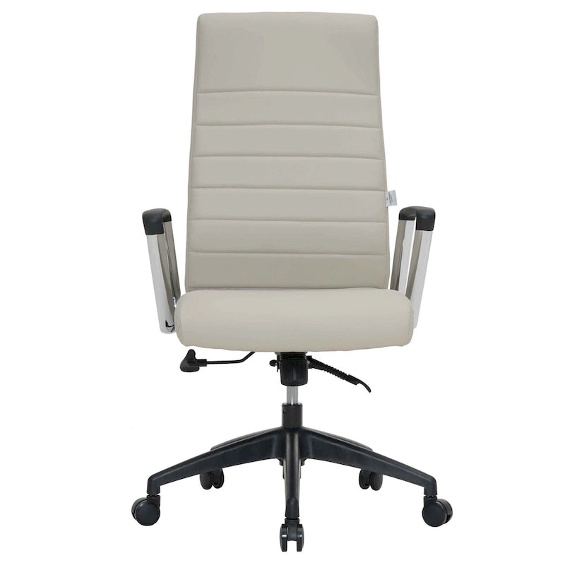 High-Back Leather Office Chair with Adjustable Height, Swivel & Tilt Lock, 5-Wheel Casters
