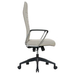 High-Back Leather Office Chair with Adjustable Height, Swivel & Tilt Lock, 5-Wheel Casters