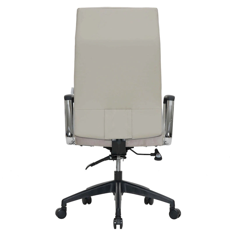 High-Back Leather Office Chair with Adjustable Height, Swivel & Tilt Lock, 5-Wheel Casters