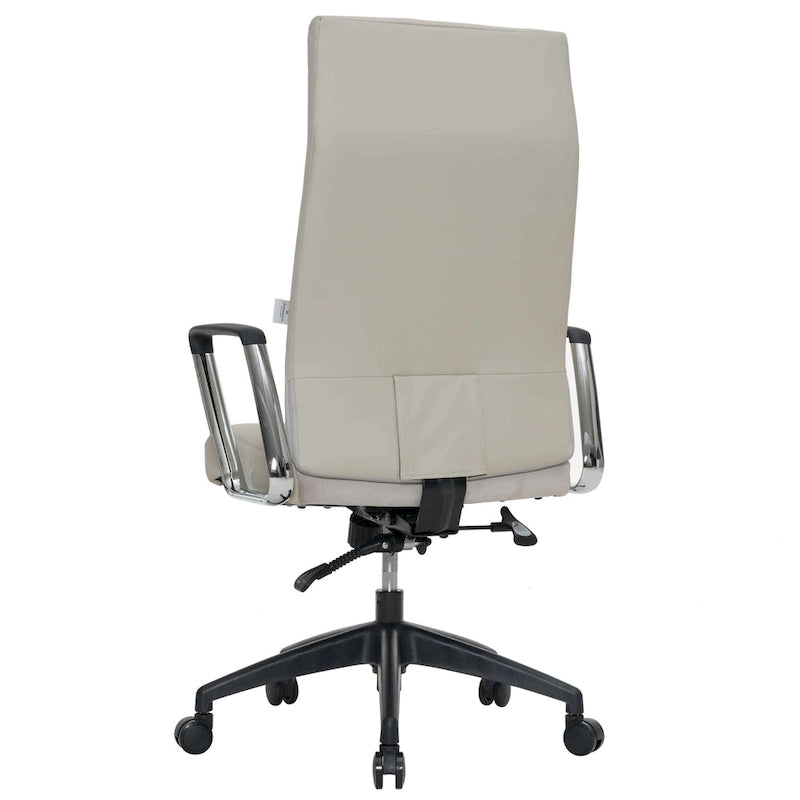 High-Back Leather Office Chair with Adjustable Height, Swivel & Tilt Lock, 5-Wheel Casters
